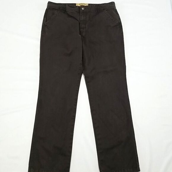 Springfield Pants Men's 36 Chino Dark Grey Straight Leg Flat Front 100% Cotton - Picture 1 of 10